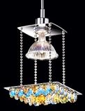 Schonbek ED0405SN Silver / Sun Dance Strass Geometrix--Edges Crystal Single Light Down Lighting Mini Pendant from the Geometrix - Edges Collection
