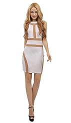 Sexy Elasticized   Waistline Mesh Lace Sheer Sleeveless Sheath Bandage Dress/Bodycon Dress 