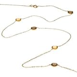 40.00 Inch Genuine Checkerboard Smoky Quartz & Ctirine Necklace