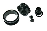 Screw in Black Titanium Plugs 8g - Sold as a Pair