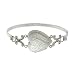 Sterling Silver Etched Heart Locket Bangle Bracelet