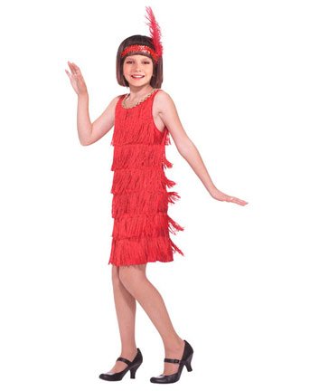 Girls Red Flapper Costume