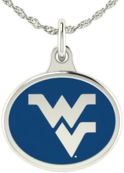 West Virginia Mountaineers Charm Pendant. Solid Sterling Silver with Enamel