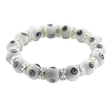 Evil Eye White Stretch Bracelet