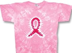 Breast Cancer Awareness Ribbon Tie Dye Adult T-shirt Tee Shirt