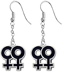 Lesbian Symbol Pewter Earrings