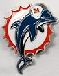 Miami Dolphins Enamel Pewter Buckle, NFL Football Buckle