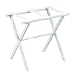Gate House Furniture Item 1003 White Straight Leg Luggage Rack with 3 White Nylon Straps 23 by 13 by 20-Inch