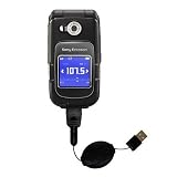 Retractable USB Cable for the Sony Ericsson z710c with Power Hot Sync and Charge capabilities - Gomadic Brand w/ TipExchange Technology