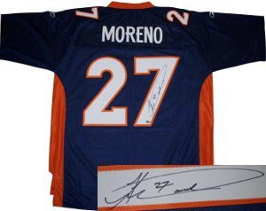Knowshon Moreno Signed Denver Broncos Blue Reebok EQT Jersey