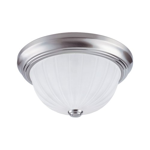 Westinghouse 64345 One-Light Flush Mount Ceiling Fixture, Brushed Nickel with Frosted Globe