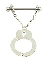 Stainless Steel Shields Nipple Ring - Handcuffs - Sold Individually