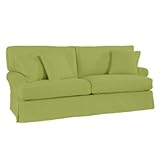 Davenport Sofa Slipcover - Ballard Essential Fabrics Velvet Apple- Ballard Designs
