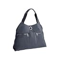 Milano Bagg Gold Hardware Crinkle Charcoal/Fuschia International Collection, MILS420CLFS