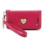 KLOGI正規品 iPhone5/5S/5C 専用 KLOGI 手帳タイプ レザーケース ピンク ストラップ2本付 (ローズ)