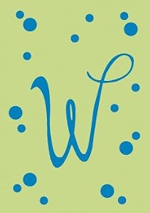 Monogram Polka Dot Garden Size Flag - W