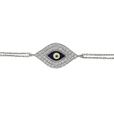 Sterling Silver Evil Eye Charm Bracelet (7