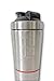Summer Fitness Sale! Fit Shaker Plus 2.0 Stainless Steel Protein Shaker Bottle with 2 Compartments & Shaker Ball - Includes New Temperature Sleeve - Dishwasher Safe - BPA Free - Eco Friendly (Silver)