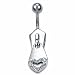 Stainless Steel Belly Ring with Very Cute Jeweled Zipper Stainless Steel Belly Ring with Very Cute Jeweled Zipper