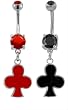 DANGLING CLUB BELLY RING BNACLUB10BK- BLACK
