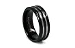 Black PVD Titanium Ring with grooving 8mm