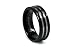 Black PVD Titanium Ring with grooving 8mm