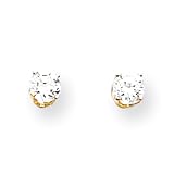 14k 4mm April White Zircon Post Earrings
