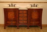 Antique Bathroom Vanity Double Sink LUX-H-752-67 : W67 x D22 x H36