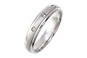 9ct 4mm White Gold Matt Centre 6pts Diamond Set Weding Ring