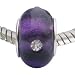 LovingtheBead © 'Cheeky Purple' Gem-Set Foil Murano Glass Slide-on & slide-off Bead Charm
