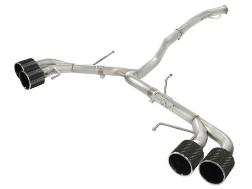 aFe (49-36108-C) 304 Stainless Steel Cat-Back Exhaust System with Carbon Fiber Tips for Nissan GT-R V6-3.8L Engine