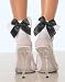 Ruffled Nylon Anklet With Satin Bow in Black, White, Red, Pink, Black/White Bow, White/Black Bow