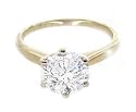 EGL Certified 4.01ct F/VS2 Round Cut Diamond Engagement Ring in 18ct Solid Yellow Gold