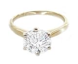 EGL Certified 4.01ct F/VS2 Round Cut Diamond Engagement Ring in 18ct Solid Yellow Gold
