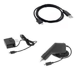 HTC Droid Incredible Premium Home Travel Wall Charger + Rapid Car Charger + USB Data Charge Sync Cable for HTC Droid Incredible