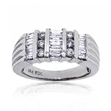 Ladies 14KT White Gold Ring w/ 1 Carat Genuine Diamonds
