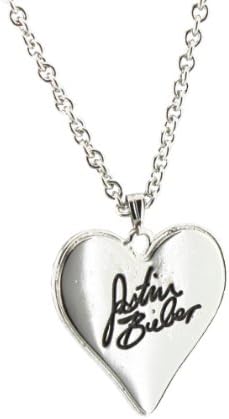Justin Bieber Signature Heart Necklace w/gift Box