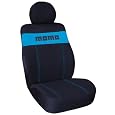 Front Low Back Car Truck SUV Bucket Seat Cover - MOMO Italy Style #2 Black/Blue