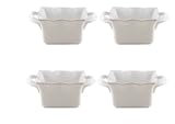 BIA Cordon Bleu Wavy 5-Ounce Square Ramekins, Set of 4, White