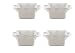 BIA Cordon Bleu Wavy 5-Ounce Square Ramekins, Set of 4, White
