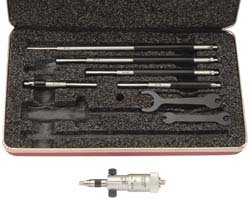 Starrett 124CZ Solid-Rod Inside Micrometer 4 Measuring Rods With Case 8-32 Range 001 Grad