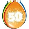 8 Luftballons Zahl 50 Geburtstag bunt