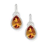 14k White Gold, Diamond & Citrine Dangle Earrings (5.88ctw)