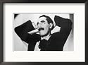 Groucho Marx (Julius Marx) American Comedian with His Characteristic Cigar and Painted-On Moustache Framed Photographic Poster Print, 21x15