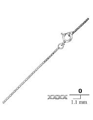 1mm Sterling Silver Box Chain available in 16", 18", 20", 24" or 30" Lengths, #8796