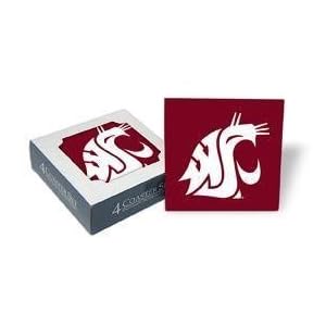 Set of 4 Ceramic Coasters (4x4) Cougars Coaster Set Washington State Cougars Beverage Drinkware by 
