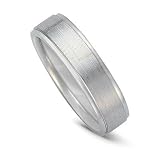 14k White Gold Men's Weding Band, 6mm