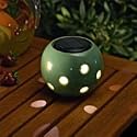 Smart Solar Ceramic Solar Sphere, Glazed Green