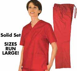 Women's Scrub Set (Assorted Colors, XS-3X) Medical Scrub Top and Pant