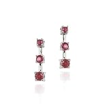 31oYpoRHrEL. SL160  Sterling Silver Genuine Ruby Past Present Future Earrings